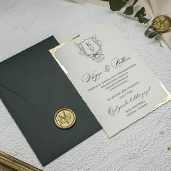Faire Part Mariage Avec Sceau Enveloppe Verte