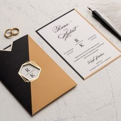 Faire Part Mariage Bi Couleur Noir Et Marron