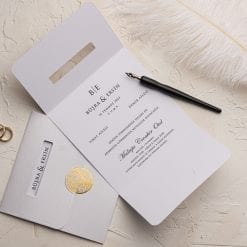 Faire Part Mariage Blanc 3 Volets