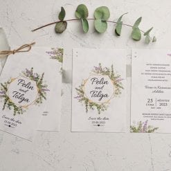 Faire Part Mariage En 2 Parties Arc Floral