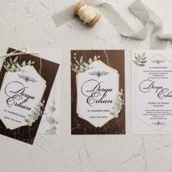 Faire Part Mariage En 2 Parties Marron