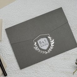 Faire Part Mariage Gris 3 Volets