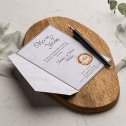 Faire Part Mariage Gris Ouverture Latérale Gauche
