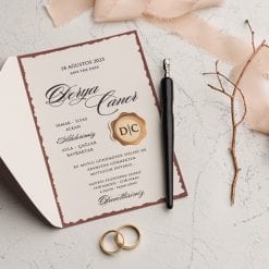 Faire Part Mariage Marron Ouverture Latérale Gauche