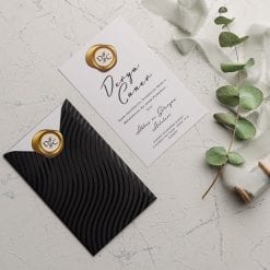 Faire Part Mariage Noir Brillant