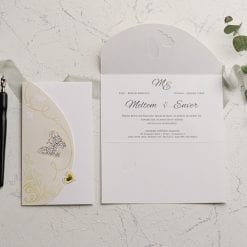 Faire Part Mariage 3 Volets Avec Papillon