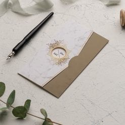 Faire Part Mariage 3 Volets Couleur Olive