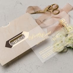 Faire Part Mariage Transparent Pochette Beige