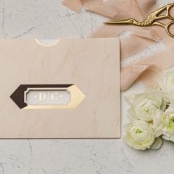 Faire Part Mariage Transparent Pochette Beige