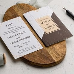 Faire Part Mariage Marbré 2 Couleurs