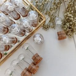 Fleur Blanche Artificielle Sous Cloche