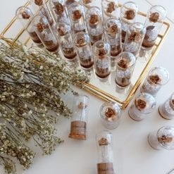 Fleur Cuivrée Artificielle Sous Cloche