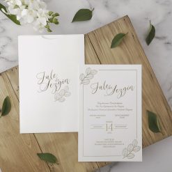 Faire Part Mariage Blanc Impression Doree