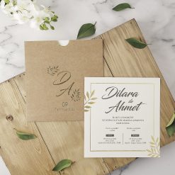 Faire Part Mariage Champetre Finition Doree