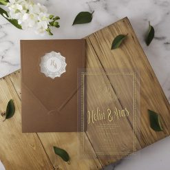 Faire Part Mariage PVC Enveloppe Marron