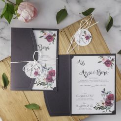 Faire Part Mariage Pochette Violette