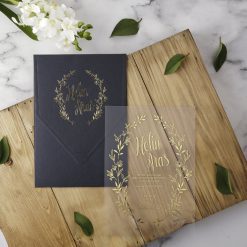 Faire Part Mariage Transparent Champetre Avec Enveloppe Noire