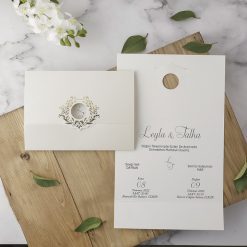Faire Part Mariage Creme 3 Volets