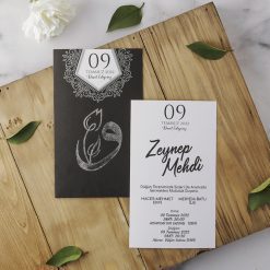 Faire-Part Mariage Oriental Noir et Silver