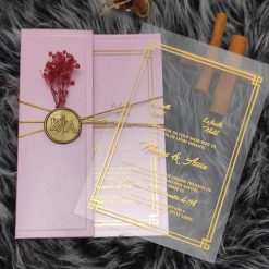 Faire Part Mariage Champetre Transparent Fleurs sechees