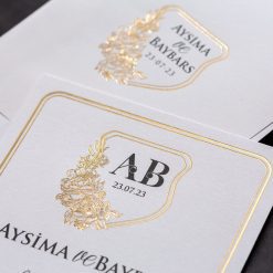 Faire Part Mariage Blason Fleuri