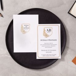 Faire Part Mariage Blason Fleuri