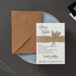 Faire Part Mariage Ble Kraft
