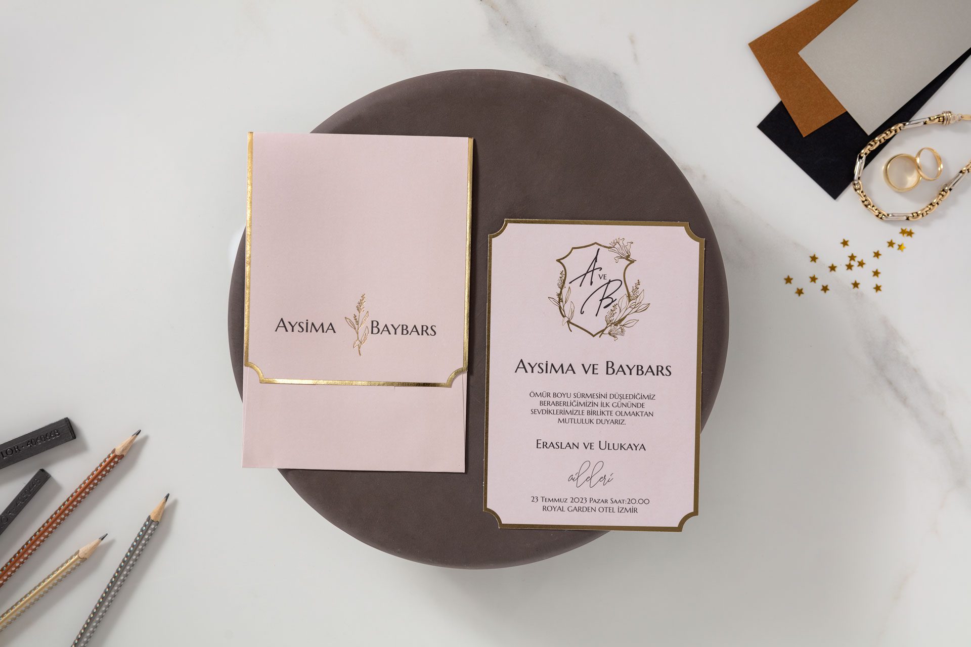 Faire Part Mariage Douce Rose
