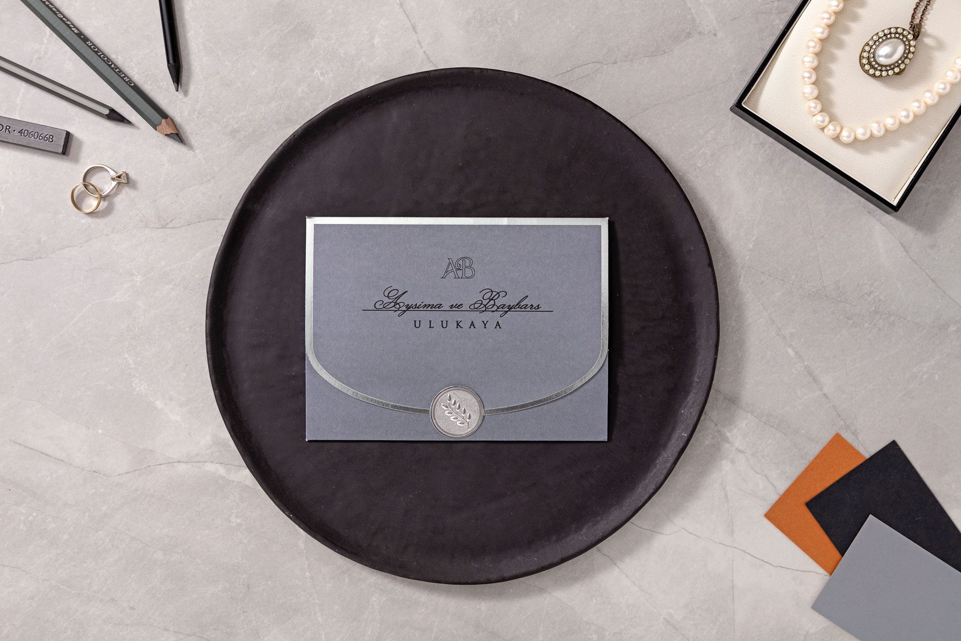 Faire Part Mariage Grey Silver