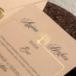 Faire Part Mariage Kraft Finition Doree
