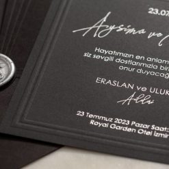 Faire Part Mariage Noir Avec Sceau de Cire