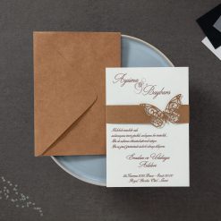 Faire Part Mariage Papillon Kraft