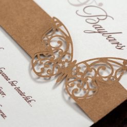 Faire Part Mariage Papillon Kraft