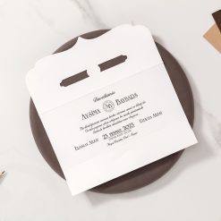 Faire Part Mariage Taupe Contour Dore