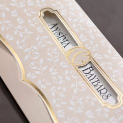 Faire Part Mariage Taupe Contour Dore