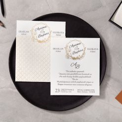 aire Part Mariage Monogramme Carre