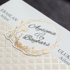 aire Part Mariage Monogramme Carre