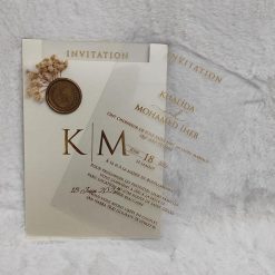 Faire Part Mariage Acrylique Avec Sceau Fleurs Sechees