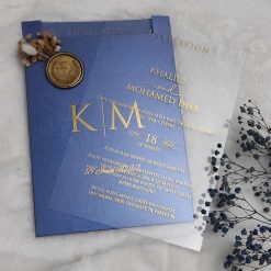 Faire Part Mariage Acrylique Avec Sceau Fleurs Sechees