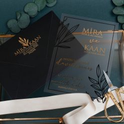 Faire Part Mariage Feuillage Noir