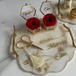 Plateau Bague Avec Rose