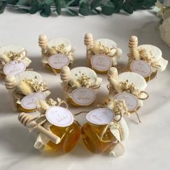 Pot de Miel Blanc Bouquet Champêtre