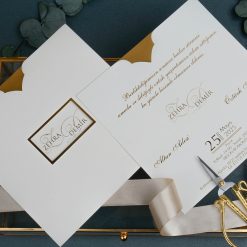 Faire Part Mariage Élégance Dorée