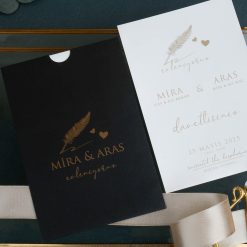 Faire Part Mariage Moderne Minimaliste Noir