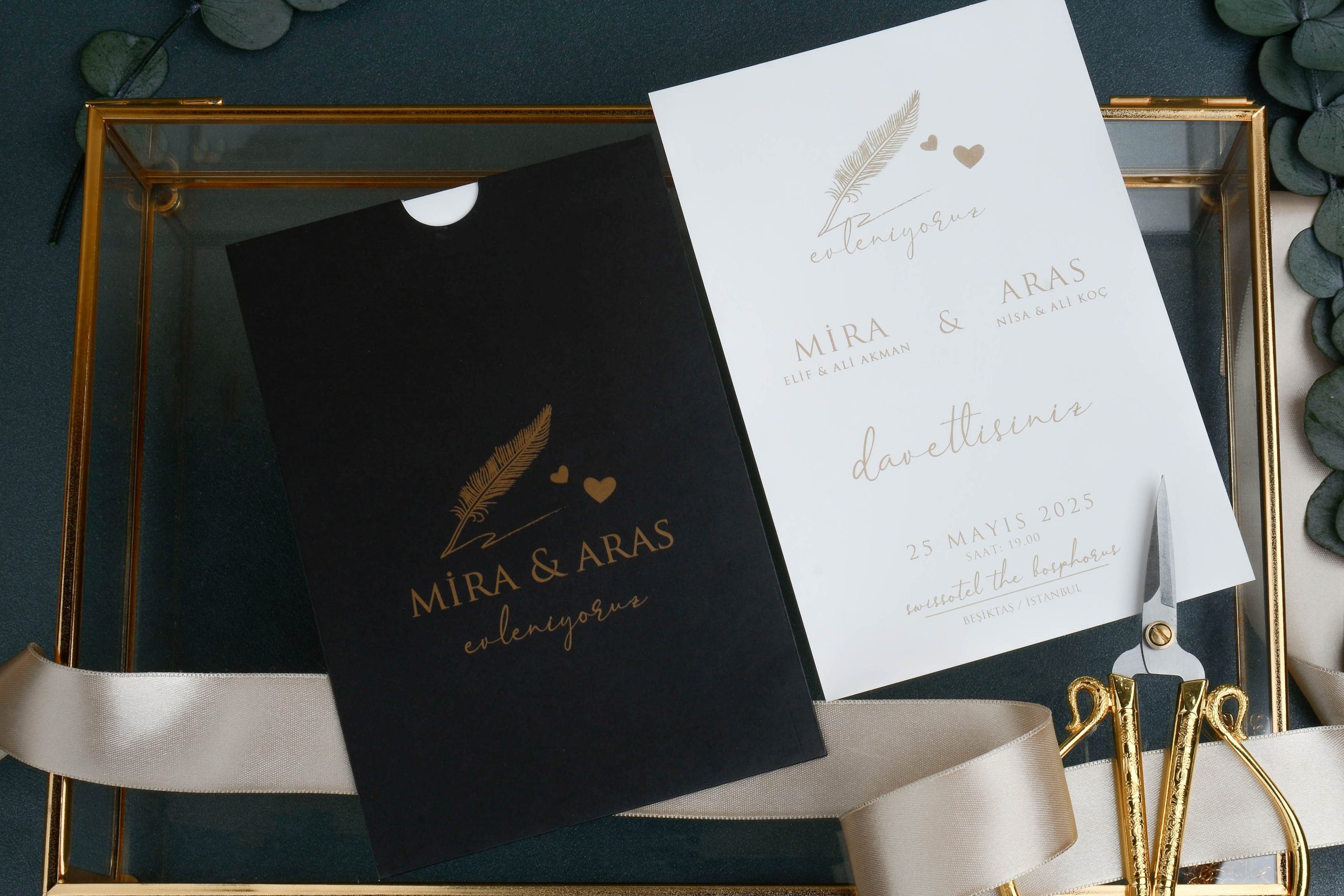 Faire Part Mariage Moderne Minimaliste Noir
