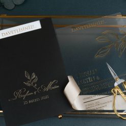 Faire-Part de Mariage Noir Intemporel PVC