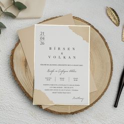 Faire Part Mariage Beige Claire Envol