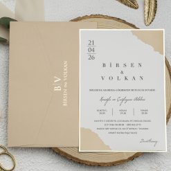 Faire Part Mariage Beige Claire Envol