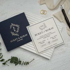 Faire Part Mariage Bleu Profond