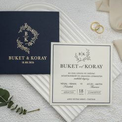 Faire Part Mariage Bleu Profond